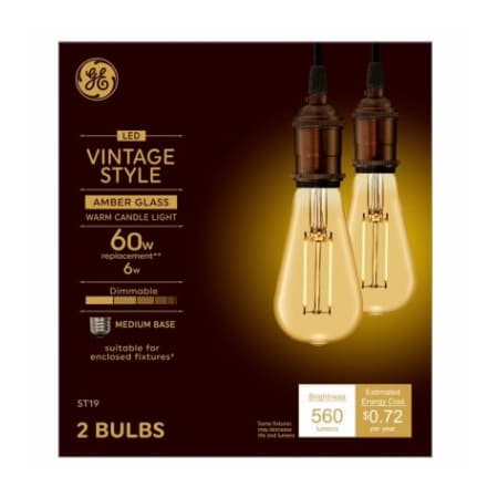 Current GE 2PK 6W WW ST19 Bulb 93129872